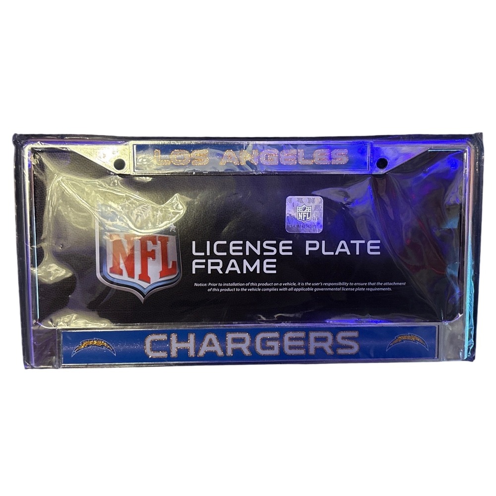 NEW NFL Los Angeles Chargers Chrome License Plate Frame
